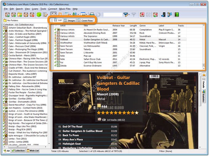 use music collector software on music server